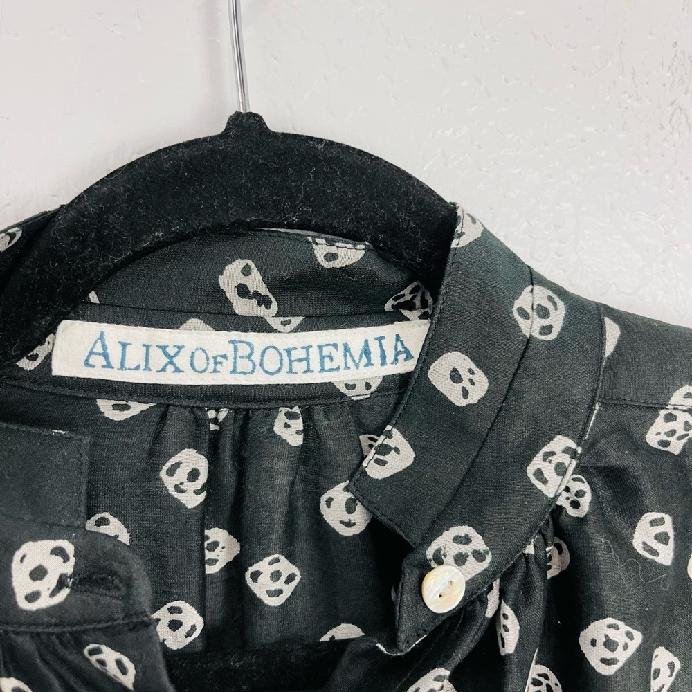 Alix of Bohemia Kiki Liquorice Silk Black Blouse - Picture 5 of 9